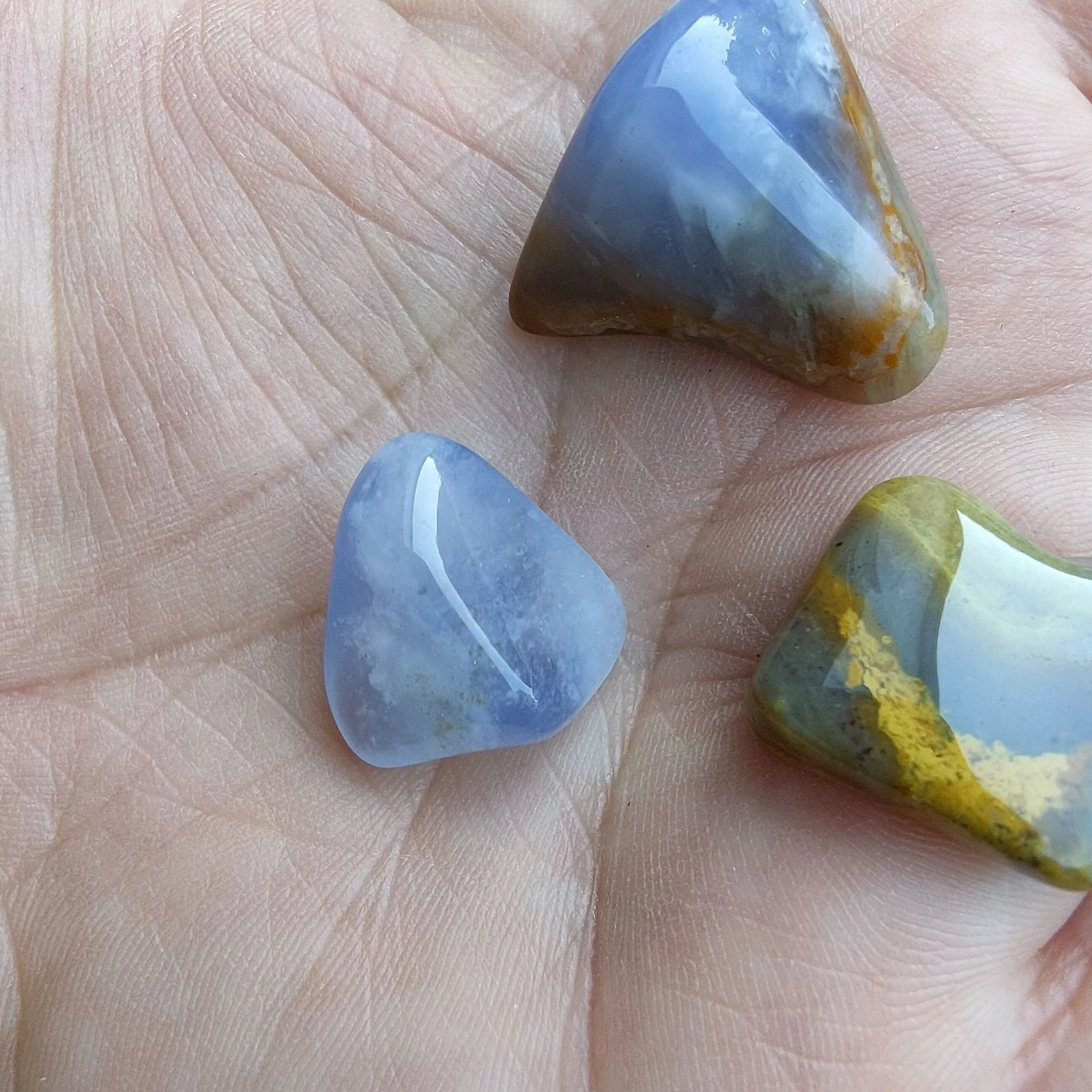 A set of 3 chalcedony on gangue – photo 4